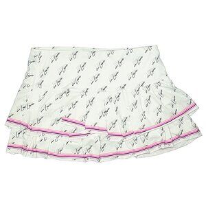 Lucky In Love Signature Pleat Tier Tennis Skirt white printed sz Medium